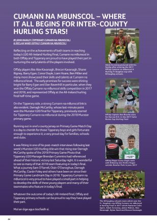 CUMANN NA MBUNSCOL - WHERE IT ALL BEGINS FOR INTER-COUNTY HURLING STARS!